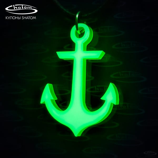 Glowing pendant «ANCHOR» green