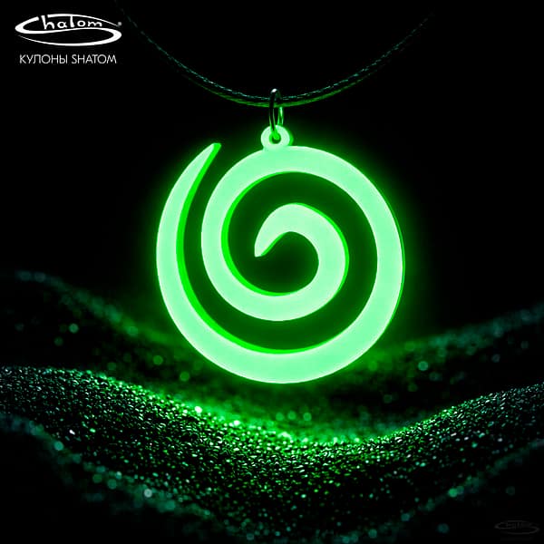 Glowing pendant «SPIRAL» green